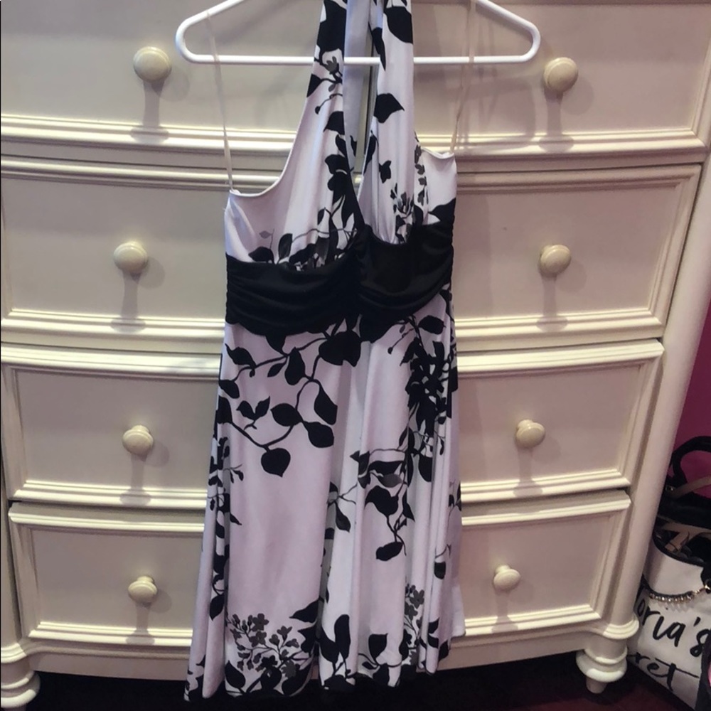 Halter Dress Black Floral Print! LARGE